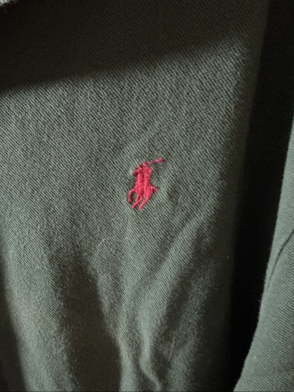 Ralph Lauren Dark Green Polo with Pink Pony Embroidery